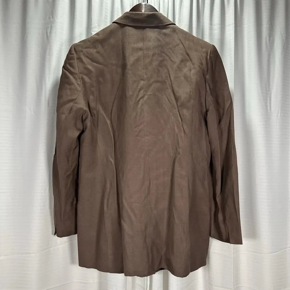 Vintage Christian Dior Blazer Jacket Brown Women's Size 12 USA 80s 90s
